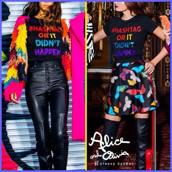 Alice + Olivia Tops - 🔥Alice + Olivia Colorful Sequin Rylyn T-Shirt